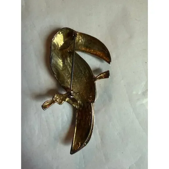 Vitnage Toucan Brooch Pin Goldtone - Picture 3 of 5
